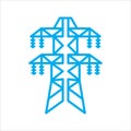 high voltage line, tower icon vector Illustration Royalty Free Stock Photo